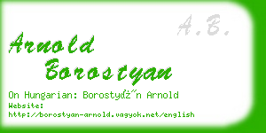 arnold borostyan business card
